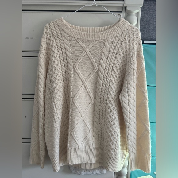 Sweaters - Cable Knit Cream Sweater